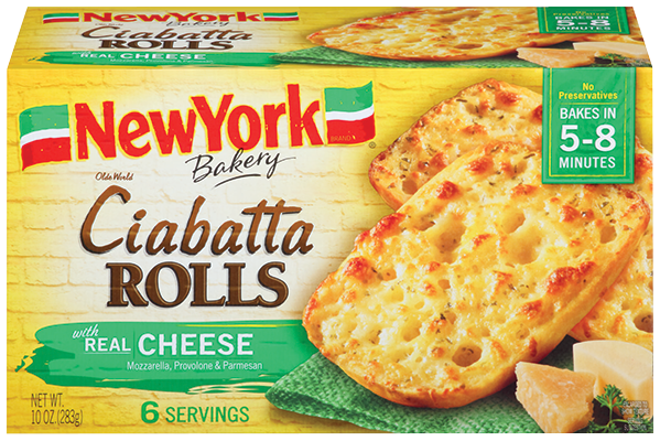 NY Bakery Ciabatta Rolls with Real Cheese