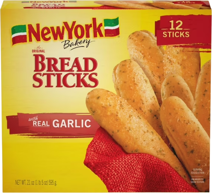 New York Bakery® Bread Sticks with Real Garlic 12 Count